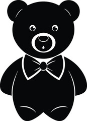 teddy bear with bowtie on white background 