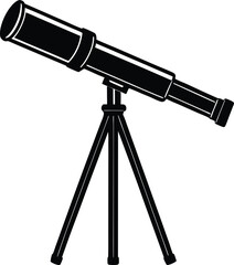 telescope on tripod on white background  
