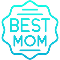 Obraz premium Best Mom Sticker Vector Icon, Lineal Gradient Style Isolated Vector Icon.