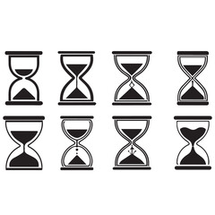 Set of hourglass icons,Time Symbol design. Collection different of sandglass. Clock Sign,sand glyph icons collection Vector illustration