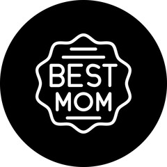 Best Mom Sticker Vector Icon, Circular Style Isolated Vector Icon. 