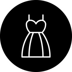 Female Dress, Female Clothing Vector Icon, Circular Style Isolated Vector Icon.