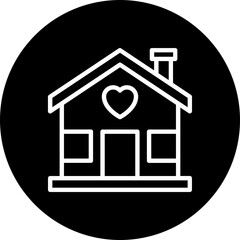 House Happy Home Vector Icon, Circular Style Isolated Vector Icon.