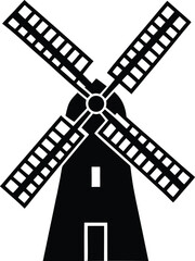 windmill on white background  