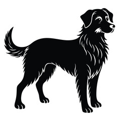 labrador retriever dog breed black silhouette logo set, Dog silhouettes, Labrador Retriever Dog collection silhouette black vector on white background, Barking dog silhouette for versatile projects.
