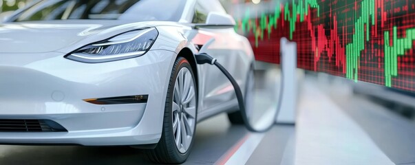 Electric Car Charging with Digital Stock Market Graphs