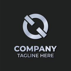 silver abstract logo for company