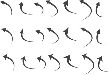 Elegant arrow icon set. Hand drawn arrow collection. Curved arrows. exchange icons. presentation and education
