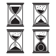 hourglass-icon-set,Time management,Sand watch icon set,Sandglass icons on transparent background Vector illustration. © BIBI
