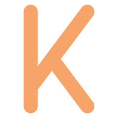 Letter K Isolated Vector Icon, Flat Style Vector Icon. 