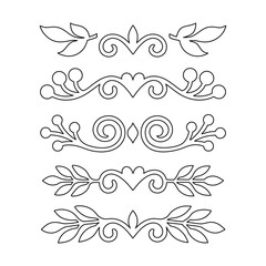 A set of eight minimalist decorative black line