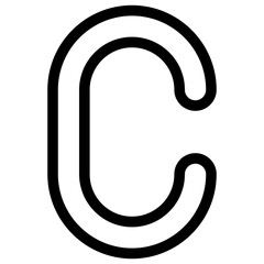 Letter C Isolated Vector Icon, Lineal Style Vector Icon.