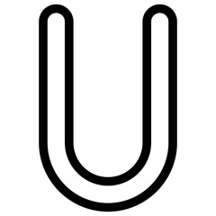 Letter U Isolated Vector Icon, Lineal Style Vector Icon.