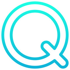 Obraz premium Letter Q Isolated Vector Icon, Lineal Gradient Style Vector Icon.