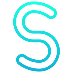 Letter S Isolated Vector Icon, Lineal Gradient Style Vector Icon.