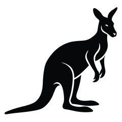 Kangaroo, Kangaroo Poses Silhouette, Kangaroos Vector Silhouette, kangaru vector isulated on white background, Illustration of kangaru, Wallaby Kangaroos.