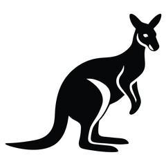 Kangaroo, Kangaroo Poses Silhouette, Kangaroos Vector Silhouette, kangaru vector isulated on white background, Illustration of kangaru, Wallaby Kangaroos.