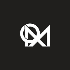 abstract letter rm linked linear logo vector