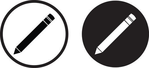 Black and White Pencil Icon vector Minimal Design