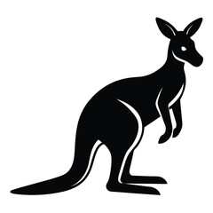 Kangaroo, Kangaroo Poses Silhouette, Kangaroos Vector Silhouette, kangaru vector isulated on white background, Illustration of kangaru, Wallaby Kangaroos.