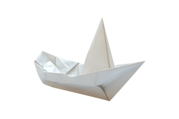 Paper Boat isolated on transparent background.