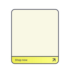 Shop now button in flat design style. Purchase signs for social media promotion.