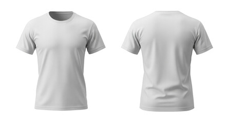 Naklejka premium Front and back view of a blank white t-shirt template
