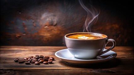 Fototapeta premium cup of coffee and beans