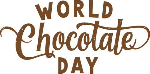 Happy Chocolate Day Typography Vector Art Illustration.