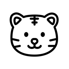 Tiger head icon vector illustration. Cute tiger cartoon vector.
