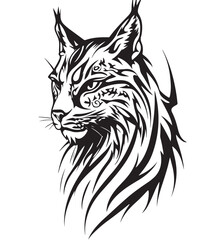 Aggressive_Lynx_Tribal_tattoo_design_