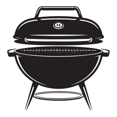 Grill. Vector. Isolated. Vector Black silhouettes. with white background