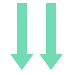 Down Arrows, Double Arrows Vector Icon, Flat Style Isolated Vector Icon. 