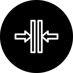 Minimize Left And Right Arrow Vector Icon, Circular Style Isolated Vector Icon.