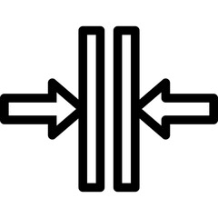 Minimize Left And Right Arrow Vector Icon, Lineal Style Isolated Vector Icon.