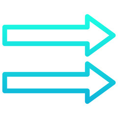 Fototapeta premium Right Arrows, Double Arrows Vector Icon, Lineal Gradient Style Isolated Vector Icon.