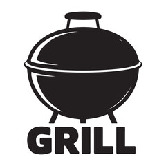 Grill. Vector. Isolated. Vector Black silhouettes. with white background