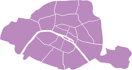 Doodle freehand drawing of Paris city map.