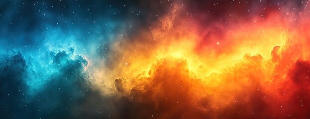 Colorful celestial nebulae in vibrant hues.