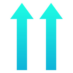 Upper Arrows, Double Arrows Vector Icon, Silhouette Gradient Style Isolated Vector Icon. 
