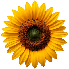 Fototapeta premium Radiant Sunflower Bloom Showcasing Golden Petals and Geometric Center Artistry