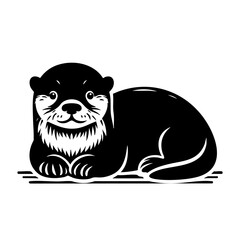 Adorable Otter: A Charming Wildlife Illustration