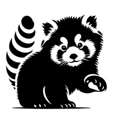 Adorable Red Panda: Cute Wildlife Cartoon Illustration