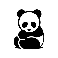Adorable Panda: Cute Black and White Animal Icon