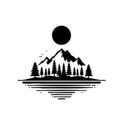 Fototapeta premium Majestic Mountain Landscape: Black and White Nature Art