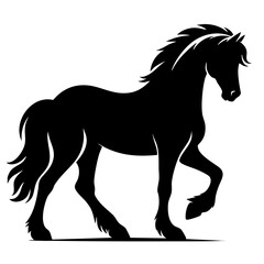 Black Horse Silhouette: Majestic Equine Art
