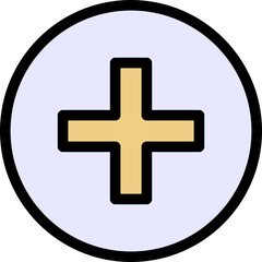 Obraz premium Add Button Vector Filled Icon.