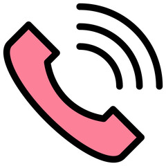 Call Signal Telephone Vector Filled Icon.