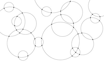 Abstract background with intersecting rings, circles and dots. Connection circles background. Minimal abstract background. Vector Illustration .EPS 10 .