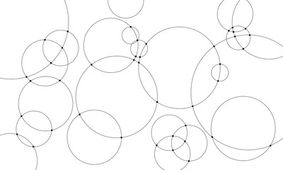 Abstract background with intersecting rings, circles and dots. Connection circles background. Minimal abstract&nbsp;background. Vector Illustration&nbsp;.EPS&nbsp;10&nbsp;.